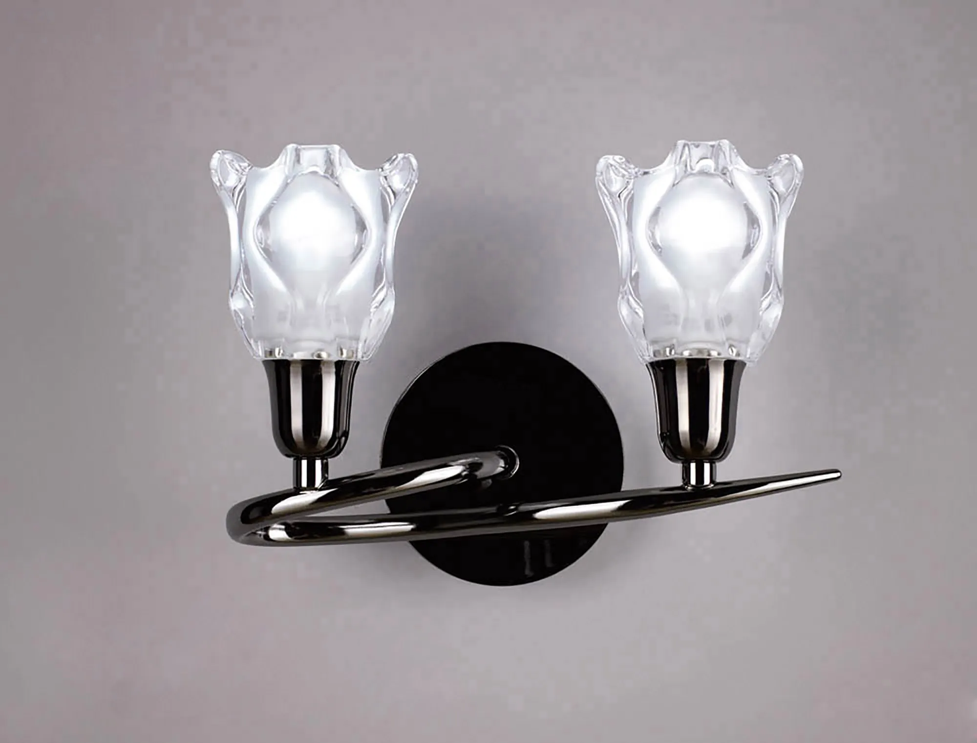 Amel Black Chrome Wall Lights Mantra Armed Wall Lights